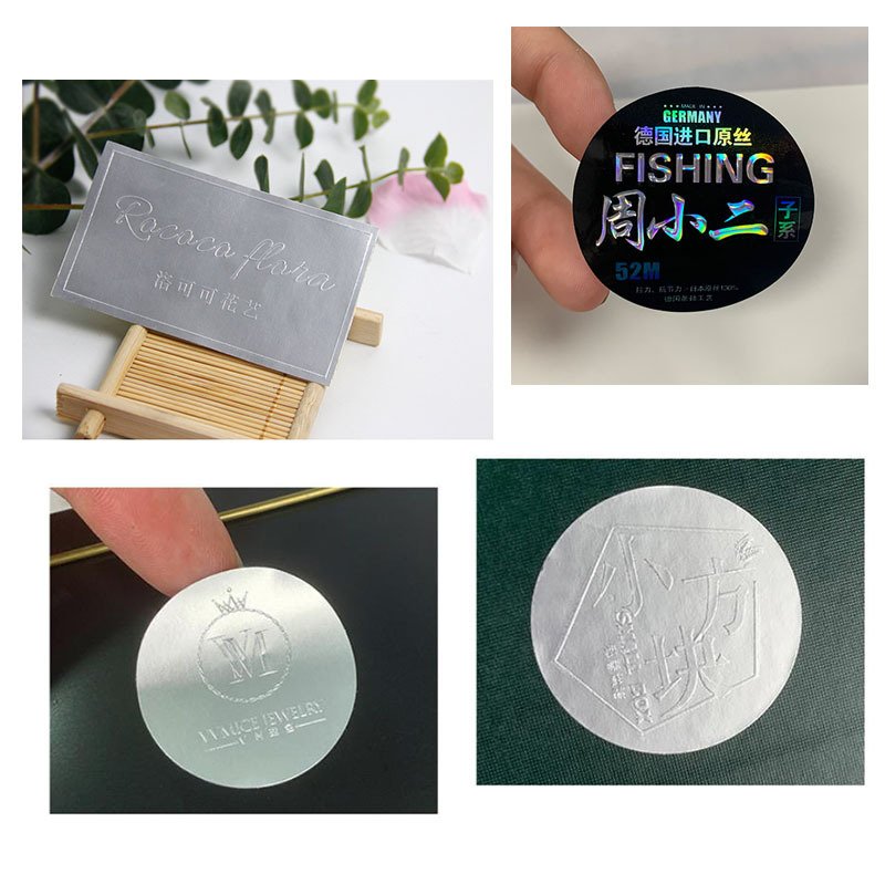 Bronzing dumb gold/silver embossed stereo label custom seal with aluminum foil sticker