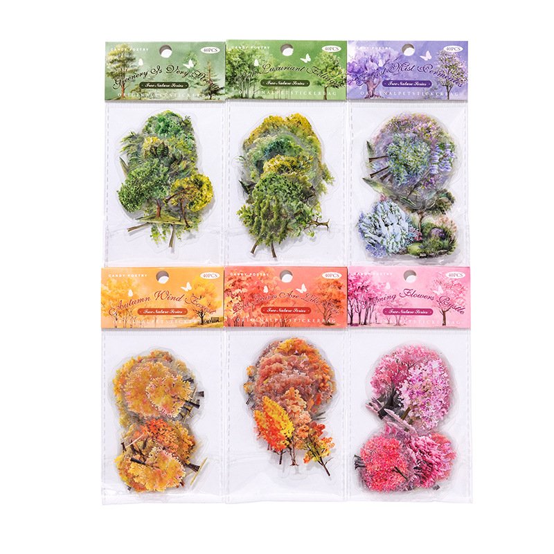 40 sheets/pack PET sticker pack Tree Nature Series Woods Theme Handbook Material
