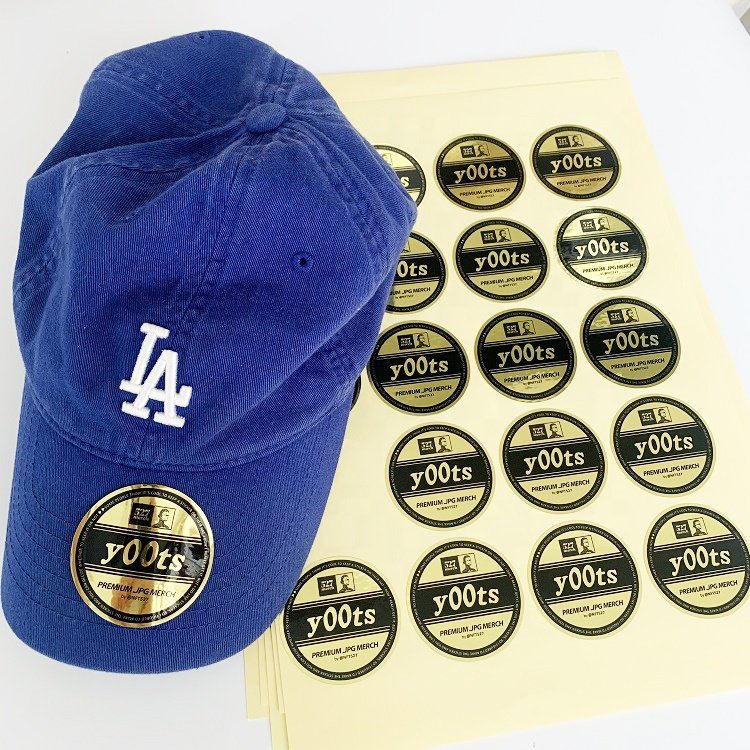 Custom Circle 5cm Metallic Laser Silver Label Round Shiny Pvc Adhesive New Era Snapback Hard Hat Sticker
