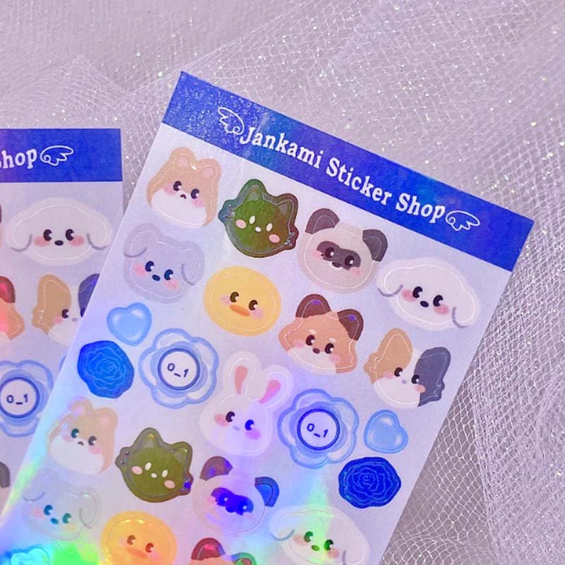 Custom Waterproof Vinyl uv A4 A5 A6 decorative sticker sheet cute cartoon sticker for children