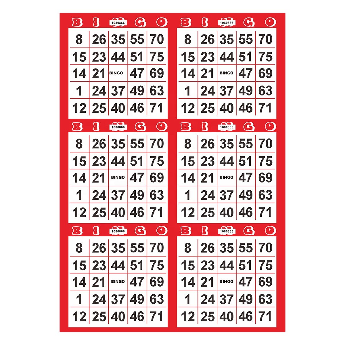 Bingo Game Set Paper Game Cards Mixed Color Disposable White Cardboard for Bingo Game Set