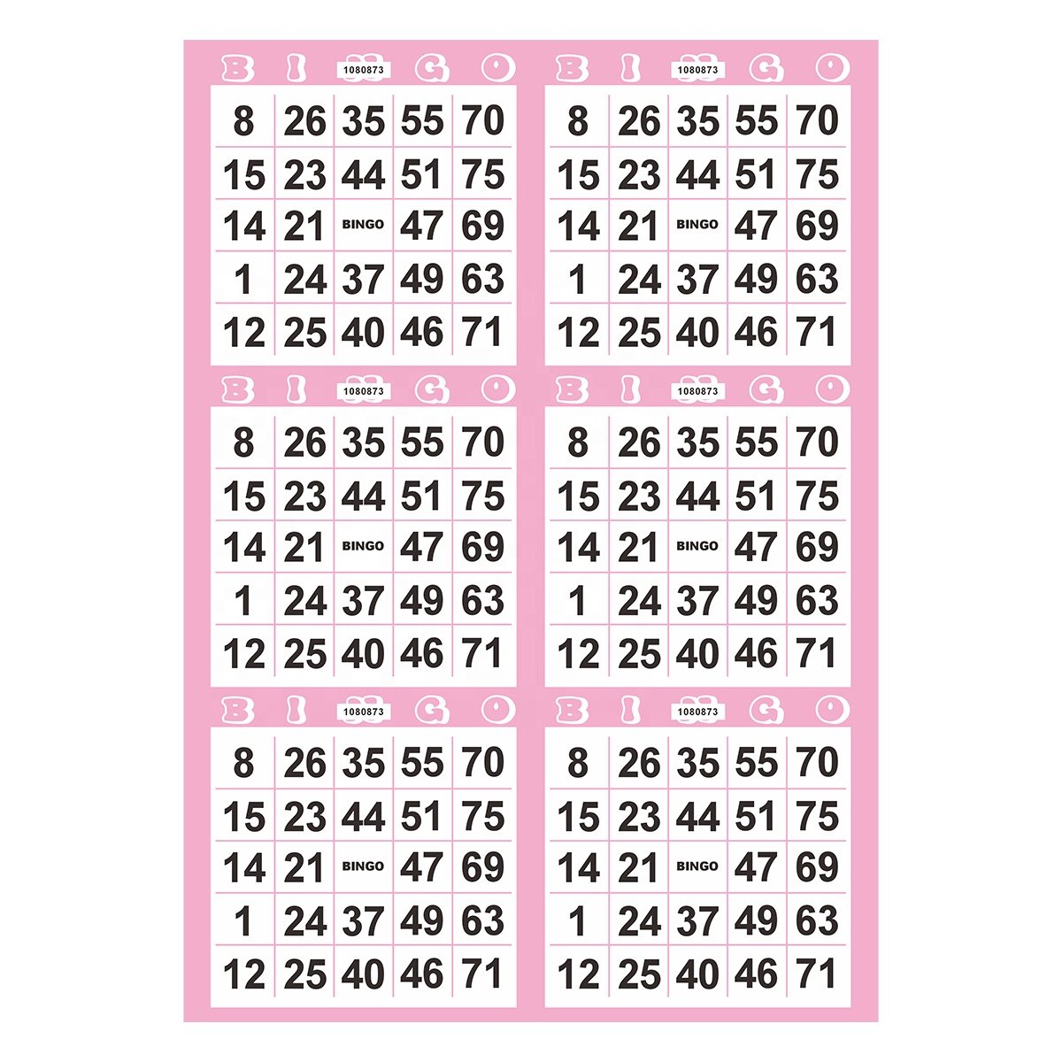 Bingo Game Set Paper Game Cards Mixed Color Disposable White Cardboard for Bingo Game Set