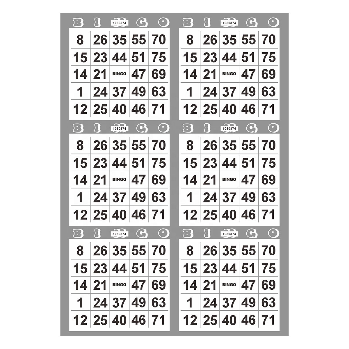 Bingo Game Set Paper Game Cards Mixed Color Disposable White Cardboard for Bingo Game Set
