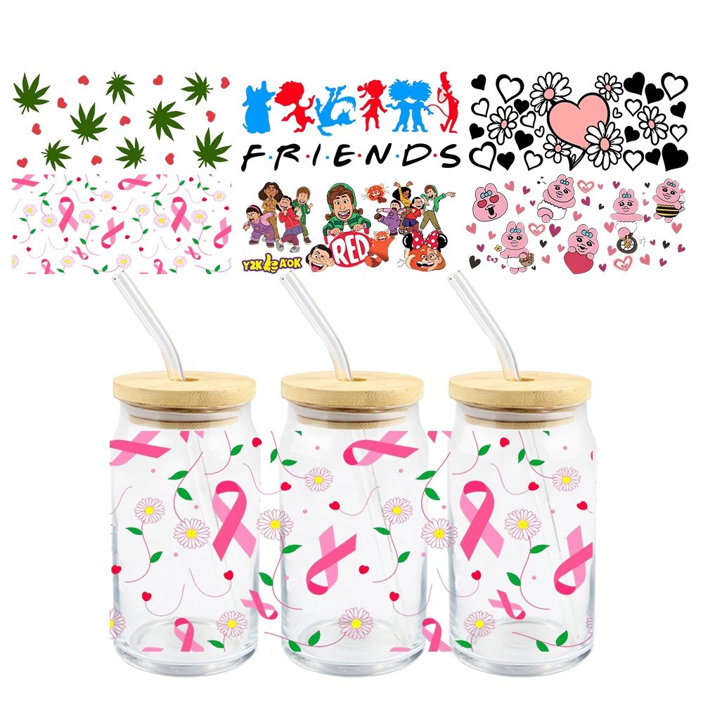 MIYA Rabbit Design Cartoon Custom Decal Label UV DTF Cup Wrap Transfer Sticker for 16oz 20oz 24oz 32oz 40oz Cups