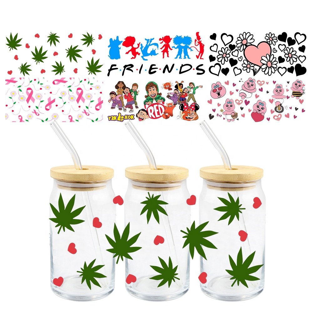 MIYA Rabbit Design Cartoon Custom Decal Label UV DTF Cup Wrap Transfer Sticker for 16oz 20oz 24oz 32oz 40oz Cups