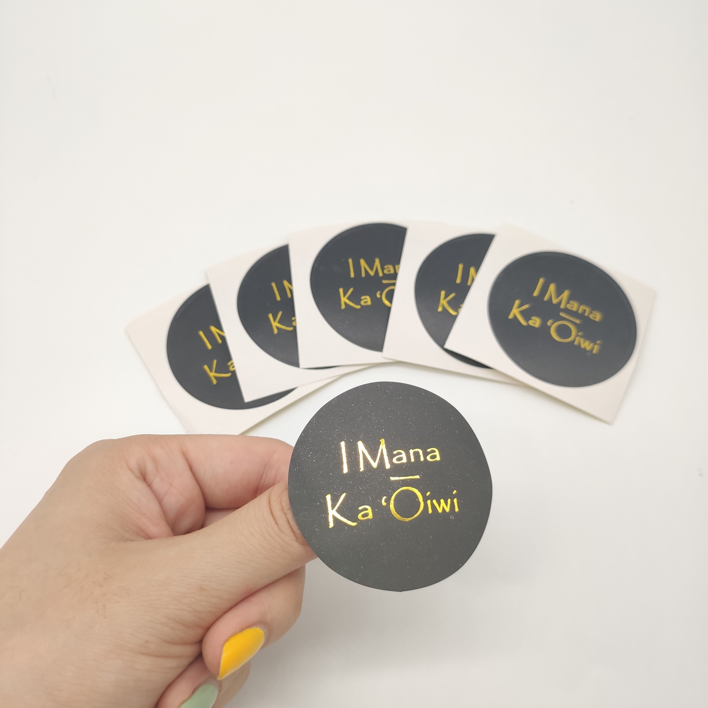 Private Design Custom Die Cut Adhesive Paper Stickers custom Gold Foil Printed Brand Logo sticker