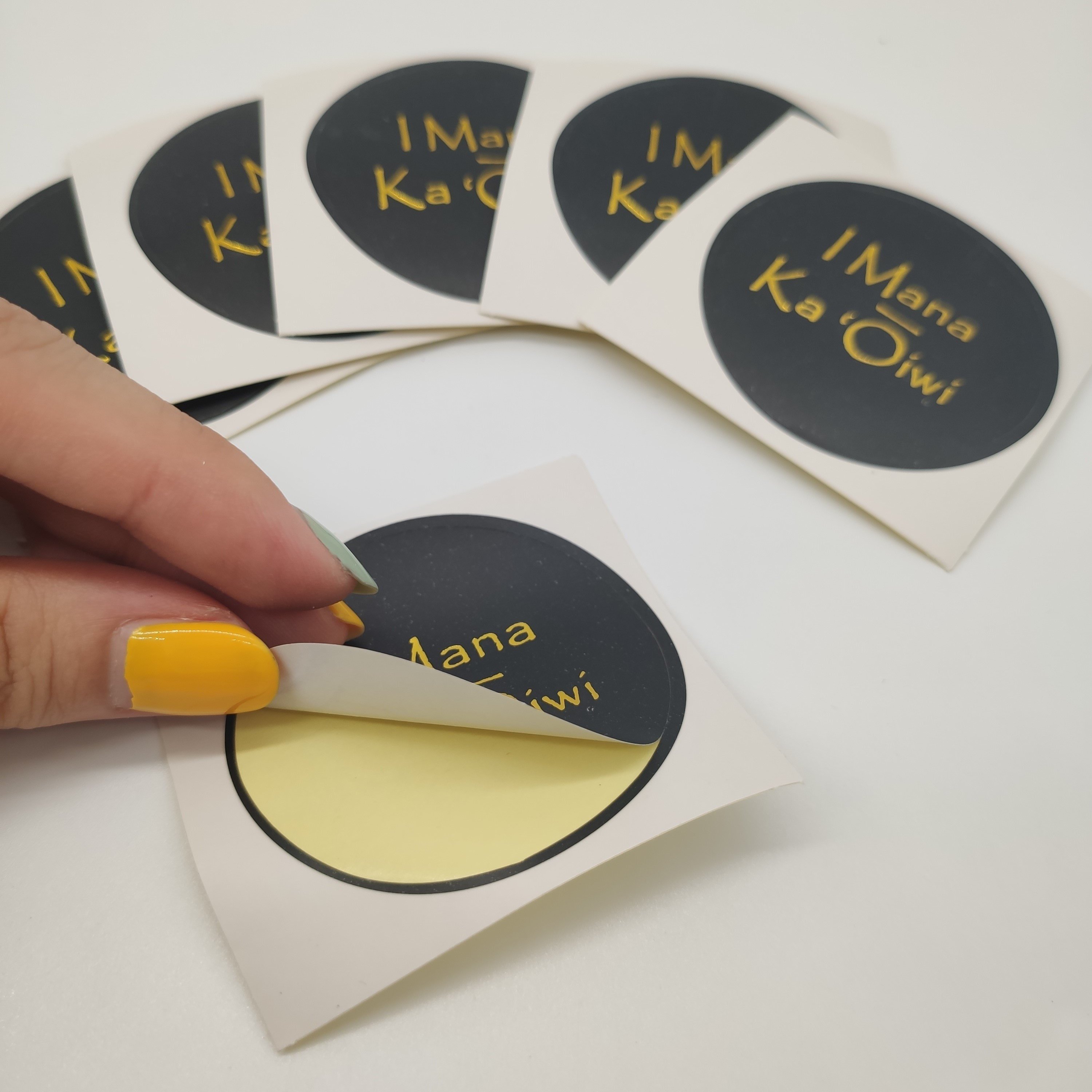 Private Design Custom Die Cut Adhesive Paper Stickers custom Gold Foil Printed Brand Logo sticker