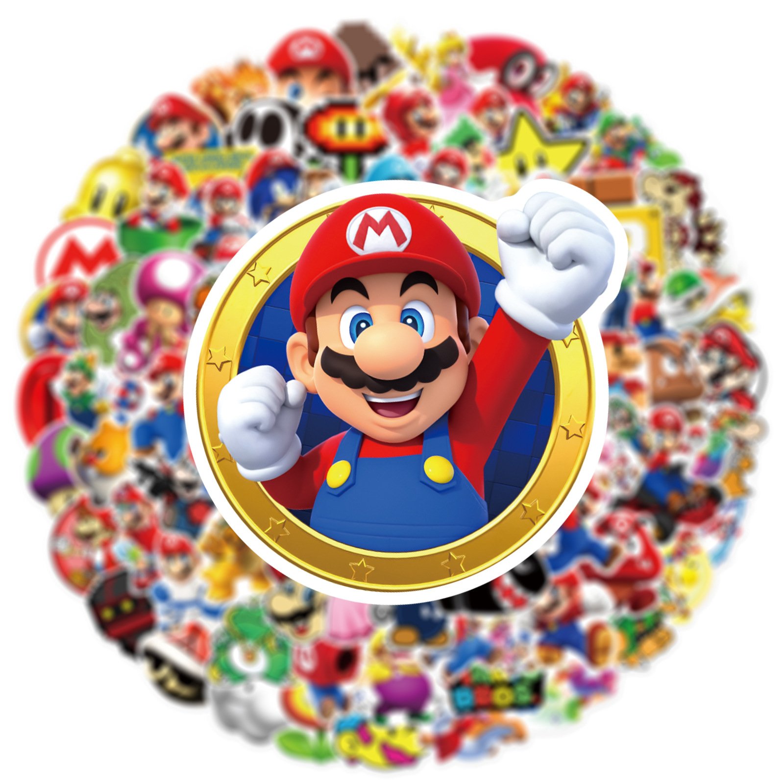 100PCS Funny game Mali decals for phone laptop bottle suitcase decorative cartoon super mario bros sticker
