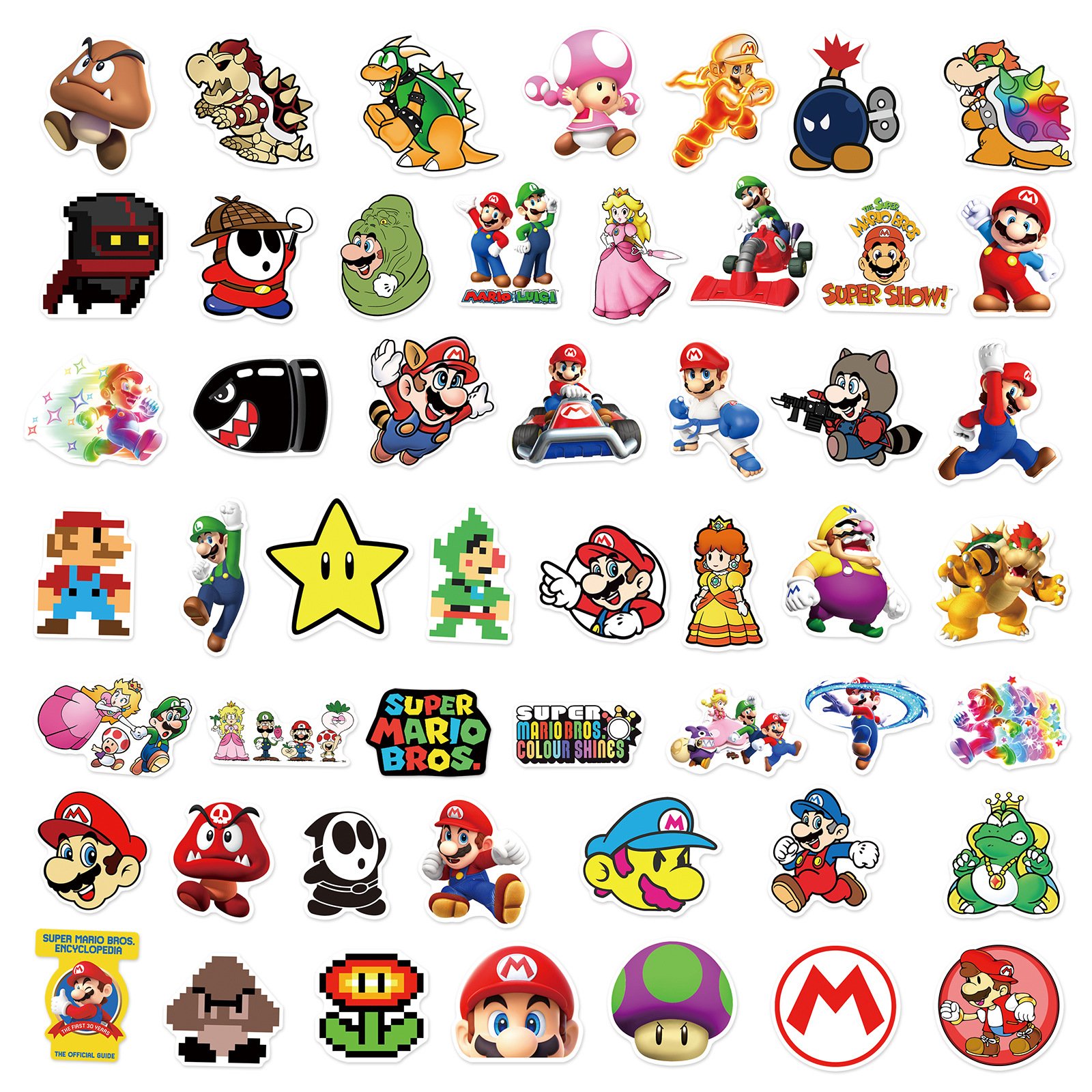 100PCS Funny game Mali decals for phone laptop bottle suitcase decorative cartoon super mario bros sticker