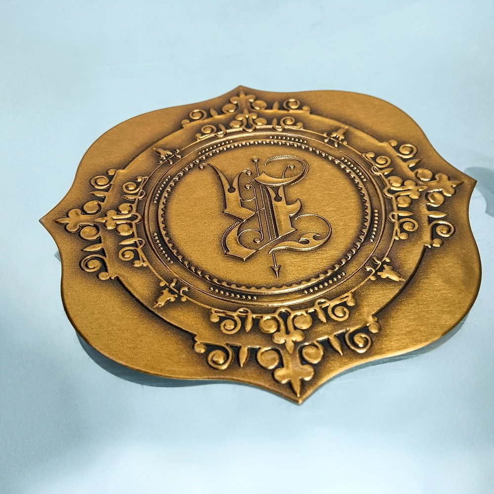 FREE Design Brushed aluminium label stamping sticker plate metal logo label