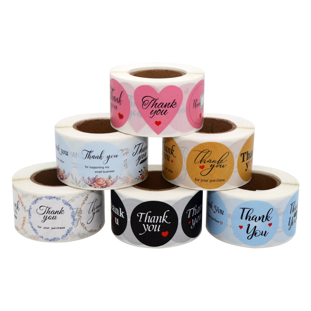 Custom size printed color thermal stickers Waterproof thermal Self-adhesive label stickers Adhesive Paper