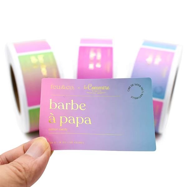 Waterproof Custom Adhesive Vinyl Circle Label Sticker Digital Printing on Offset Duplex Board Newsprint Paper