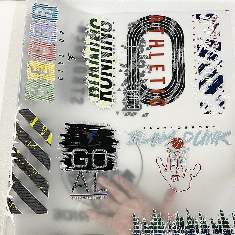 Clothing vinyl logo service designs custom heat press iron on sticker images screen print heat transfers for t shirt printing