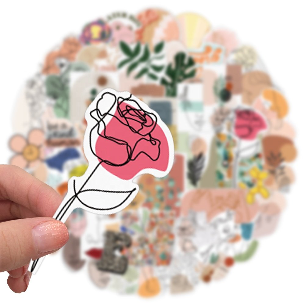 50PCS/Pack Bohemian Style Art Sticker Custom Notebook Car Decoration Waterproof Sticker Water Bottle Bohemia Graffiti Sticker