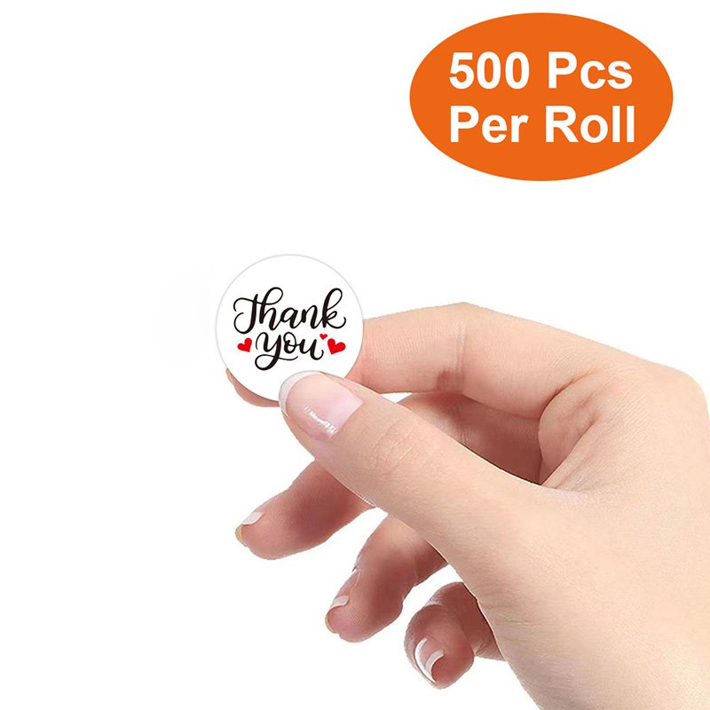 Weatherproof Business Package self adhesive thank you food stickers label for packaging