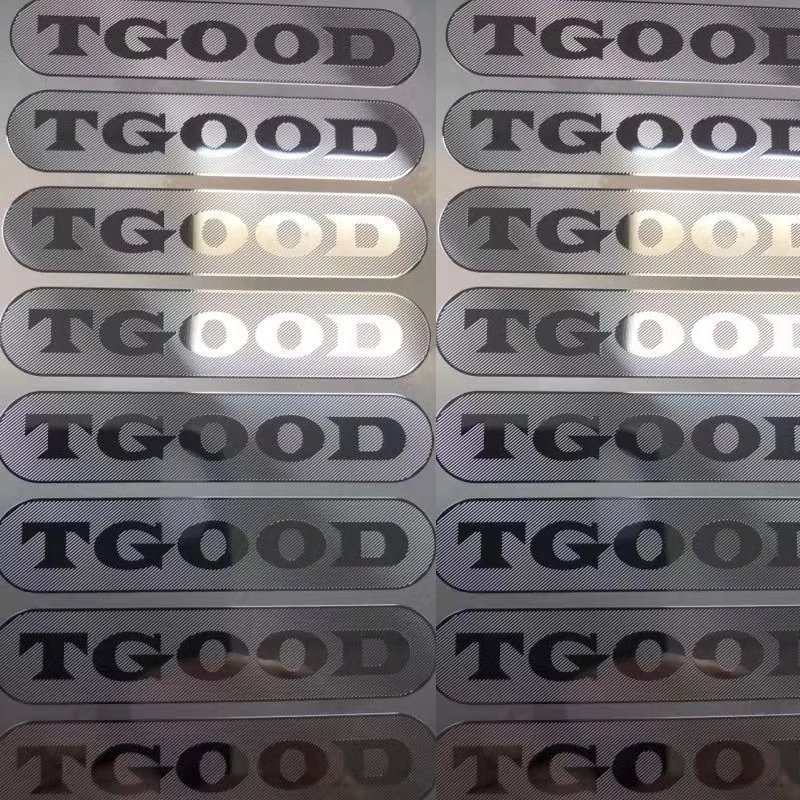 Metallic letters labels custom thin electroform gold nickel 3D logo transfer embossed decals metal stickers with adhesive