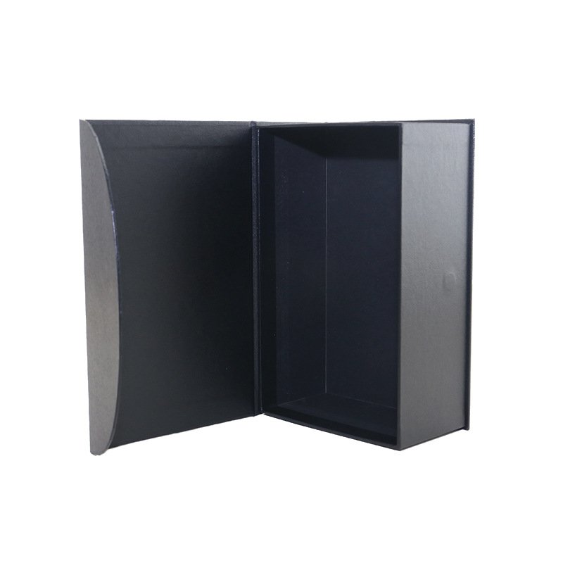 Custom luxury printing matte black packaging magnetic box flip lid gift box