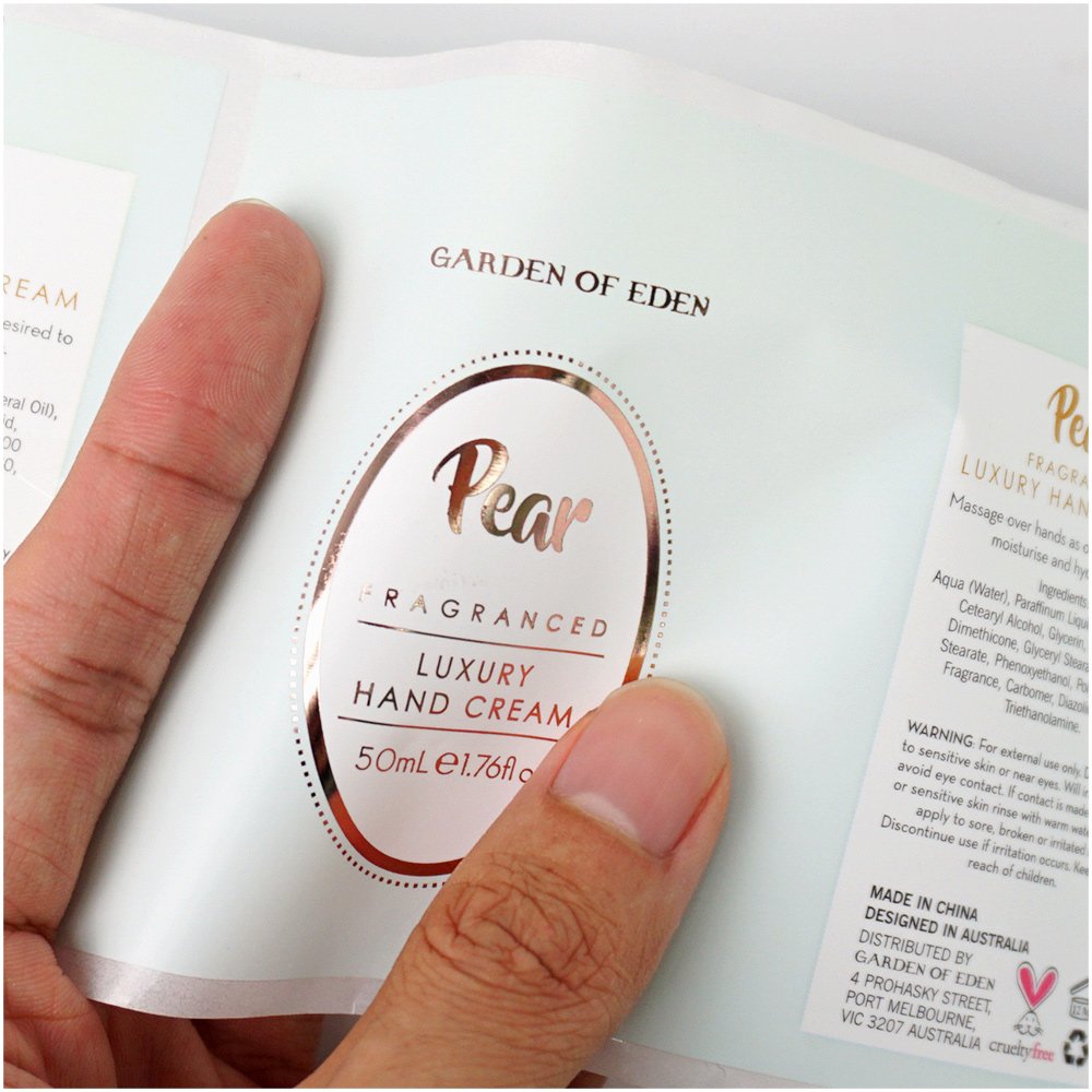custom logo label waterproof vinyl laser sticker color printed stickers for cosmetic