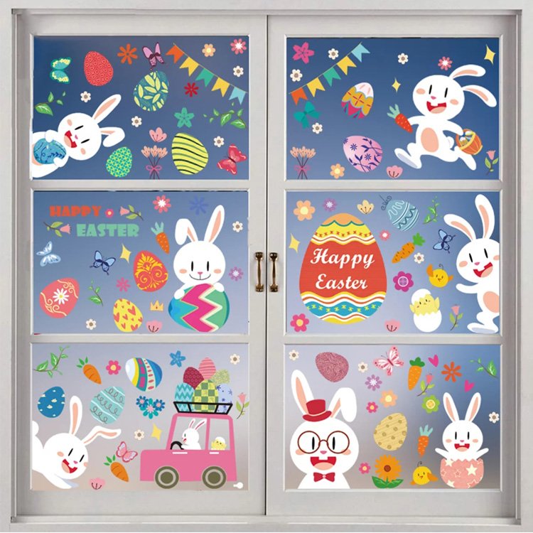 Christmas Window Die Cut Printing Vinyl Window Decal Custom Logo Stickers Packaging Labels