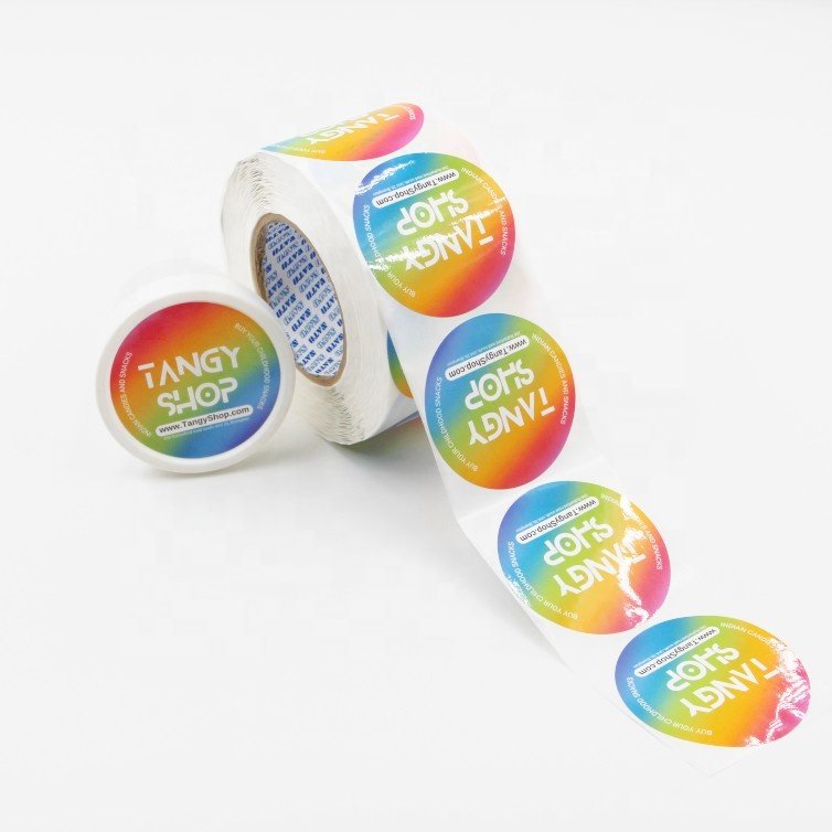 Waterproof Adhesive Stickers Customize Label Rainbow Color Round Label Thank You Supporting Seal Stickers for My Small Business