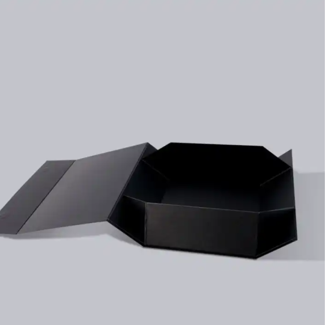 Simple Design Black Minimalist Luxury Logo Cardboard Magnetic Closure Folding Gift Box Packaging Paper Bag Custom Print Logo