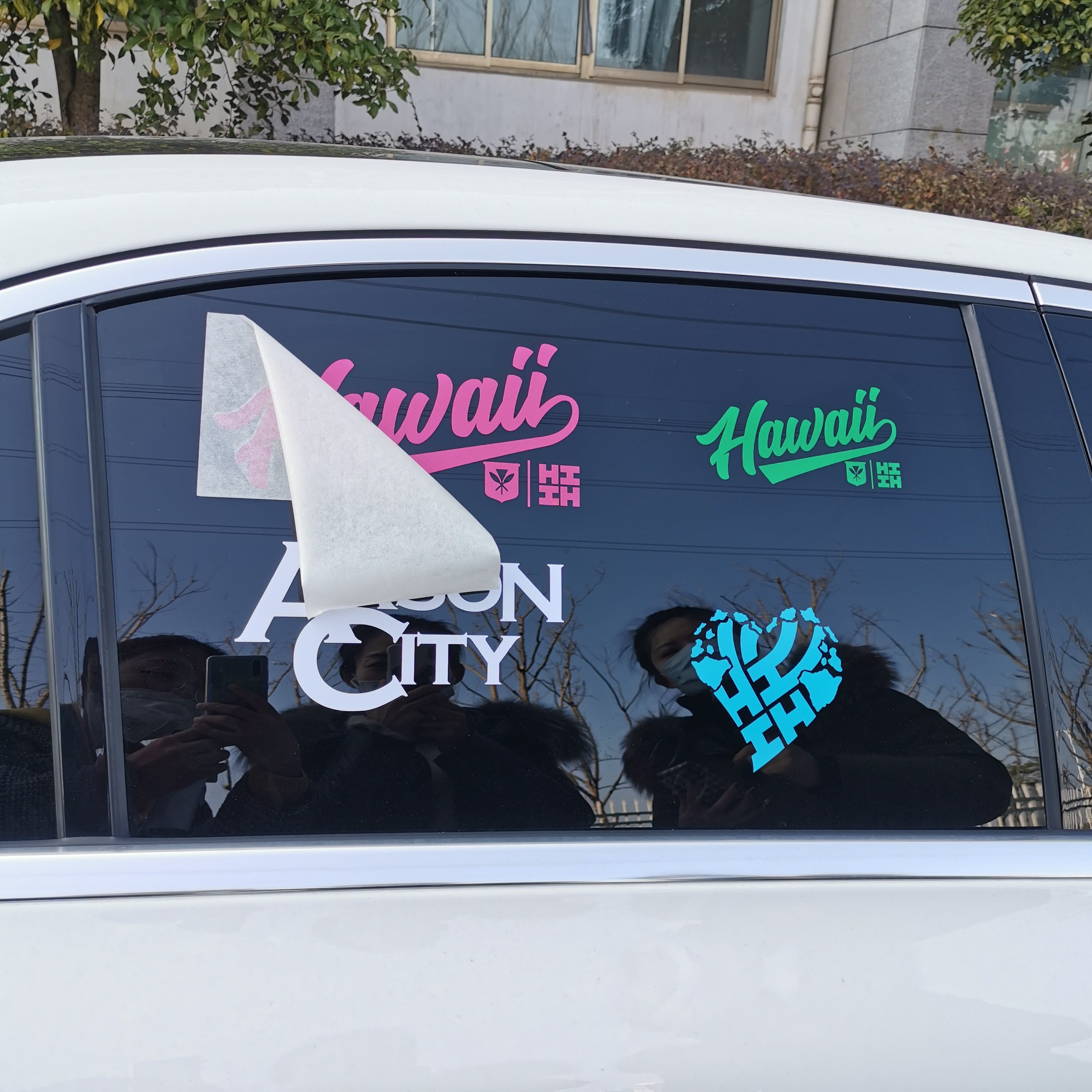 Weather Resistant Outdoor Use Custom Logo Car Vinyl Transfer Sticker Car Window Decal