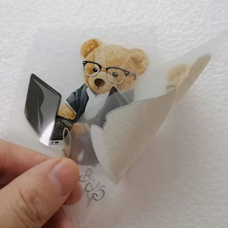26 Styles Small Cartoon Bear Logo Plastisol Thermo Print Iron on Heat Transfer Stickers Patches for Clothing Use Ready to Press