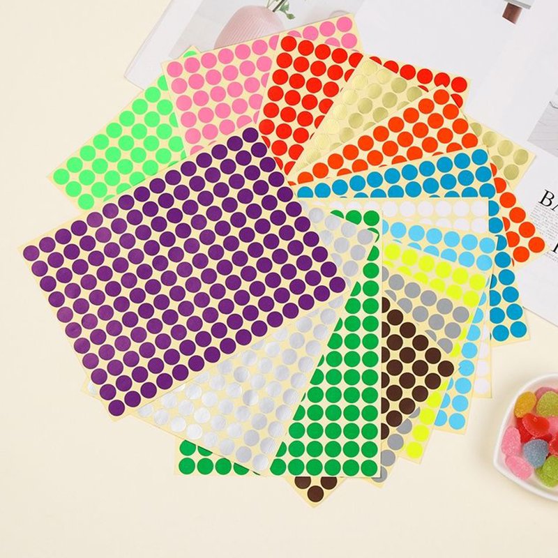 A5 sheet dot stickers written blank circular 19mm sealing label Sign creative decals Stocks for Office,kindergarten,Classroom