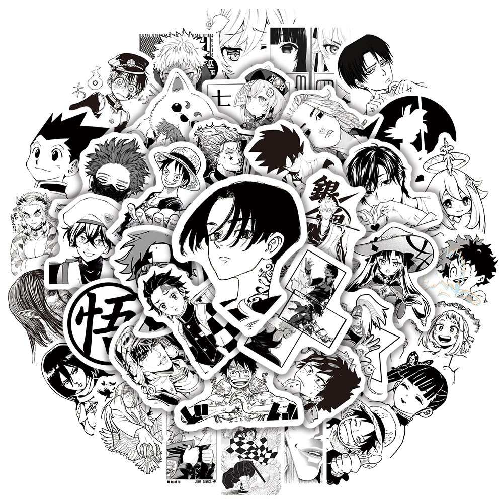 Promotional Cartoon Anime Mix One Pieces Dragon Balls Demon Slayer Stickers Waterproof Reusable Label Stickers For Bottles Phone