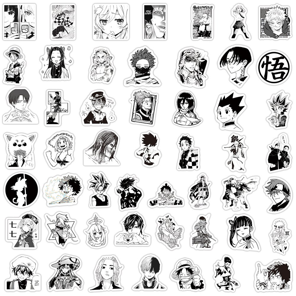 Promotional Cartoon Anime Mix One Pieces Dragon Balls Demon Slayer Stickers Waterproof Reusable Label Stickers For Bottles Phone