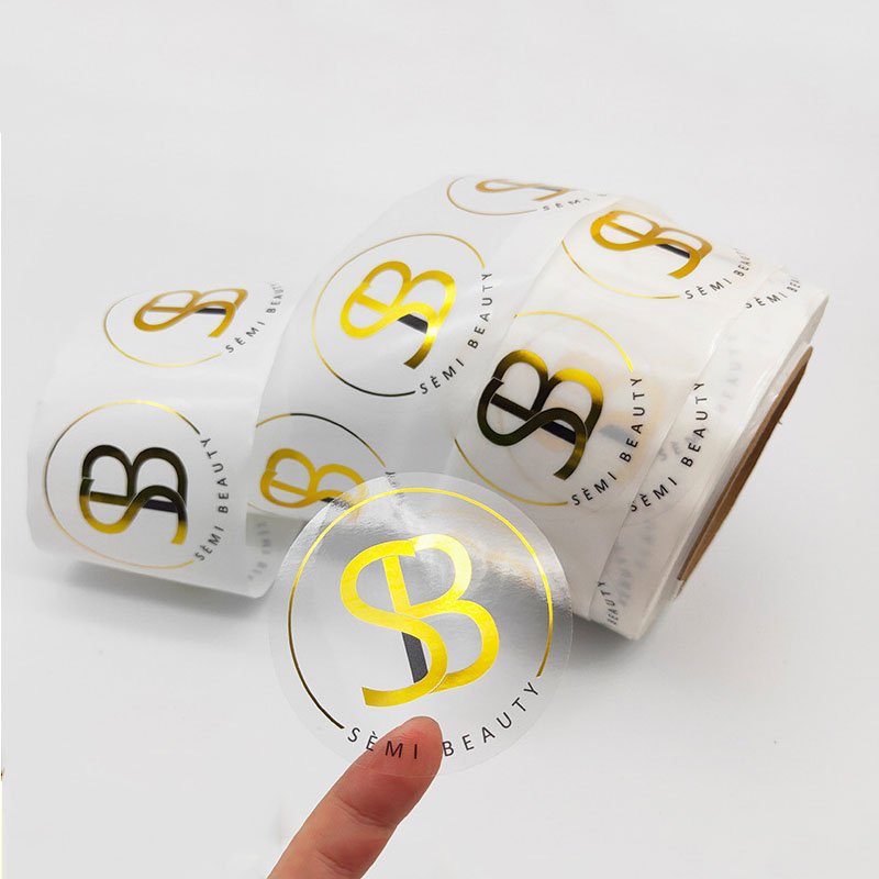 Hot Stamping Adhesive Sticker Vinyl Clear Label Waterproof Transparent Custom Label Stickers For Bottles Packaging