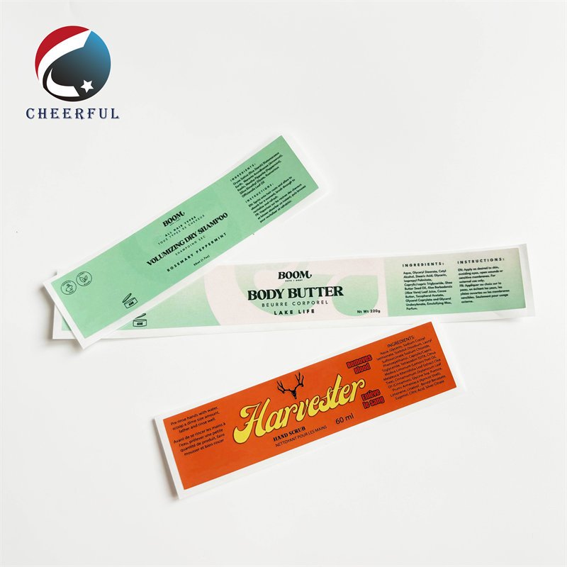 Custom Self Adhesive Private Cosmetic Clear Bottle Sticker Roll Transparent Hot Stamping Gold Foil Logo Sticker Printing Labels