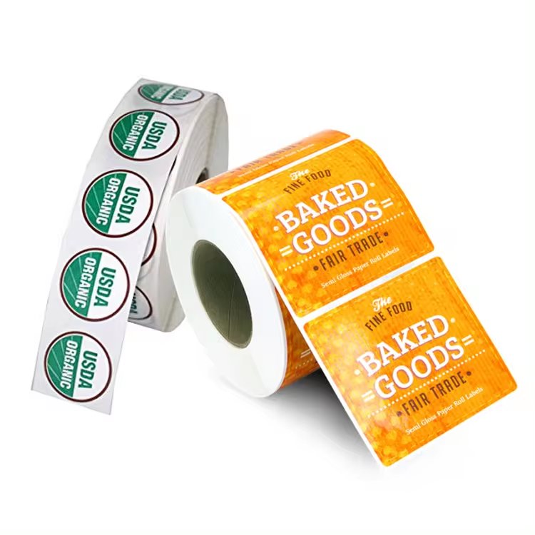 Adhesive Paper Printing Embossed Made In China Custom Logo Stickers Packaging Labels
