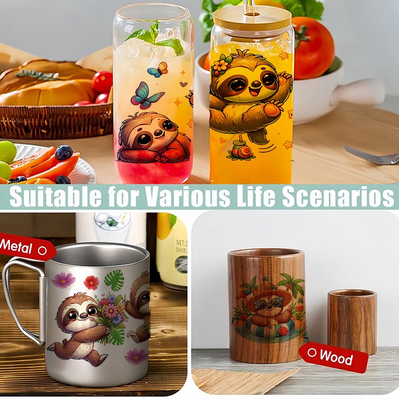 Wholesale Custom uvdtf cup wrap 16 oz cartoon to uv dtf cup wrap cup transfer glass mug coffee mugs uv dtf transfer stickers
