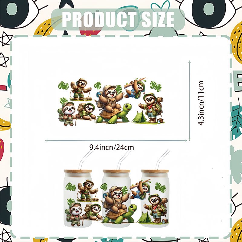 Wholesale Custom uvdtf cup wrap 16 oz cartoon to uv dtf cup wrap cup transfer glass mug coffee mugs uv dtf transfer stickers