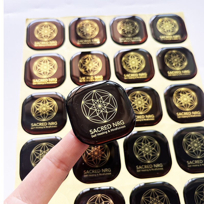20pcs MOQ Gel Custom Brand Logo Sticker 3D Soft Epoxy Label Resin Dome Epoxy Sticker Sheet