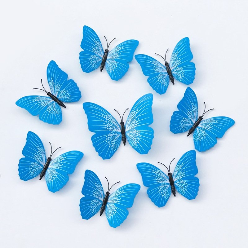 6/8/10/12CM Colorful Realistic Butterfly Home Party Decoration Removable Butterflies 3D Wall Art Decal Decorative Stickers