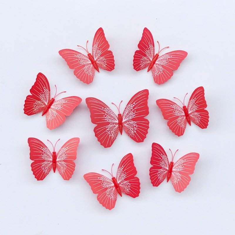 6/8/10/12CM Colorful Realistic Butterfly Home Party Decoration Removable Butterflies 3D Wall Art Decal Decorative Stickers