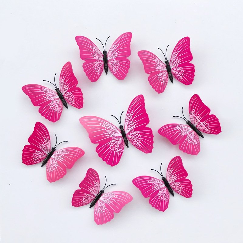 6/8/10/12CM Colorful Realistic Butterfly Home Party Decoration Removable Butterflies 3D Wall Art Decal Decorative Stickers