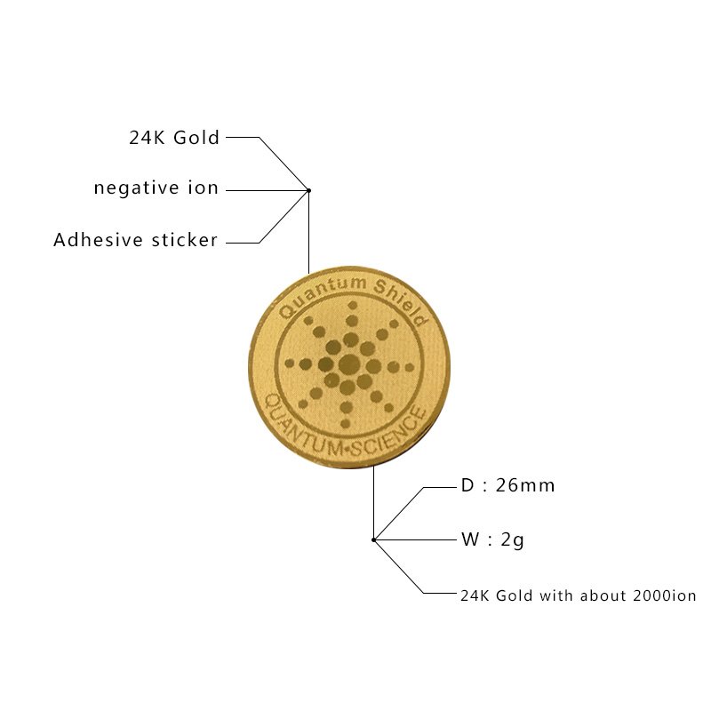 Factory wholesale minimum price 24K gold mobile phone anti radiation quantum shielding sticker / chip