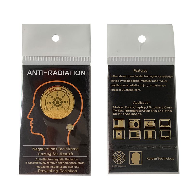 Factory wholesale minimum price 24K gold mobile phone anti radiation quantum shielding sticker / chip
