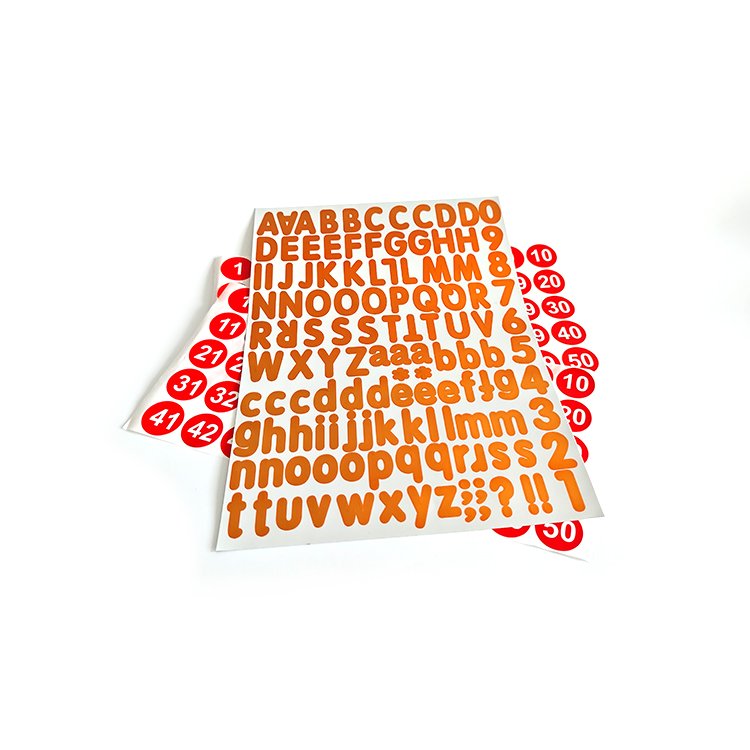 For Small Business Letters DIY Alphabet Number Stickers 1 inch Decorative Vinyl Rainbow Full color Kiss Cut Sticker Sheets