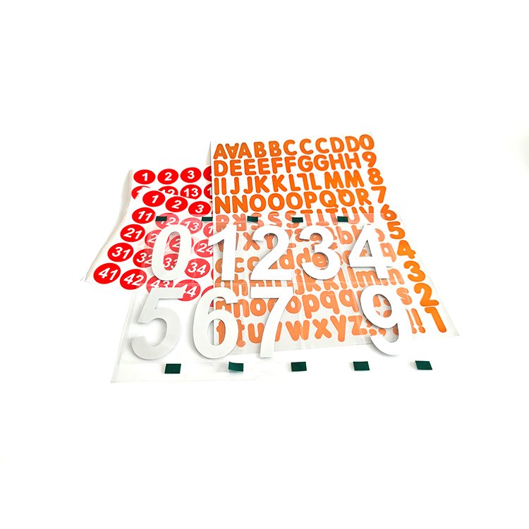 For Small Business Letters DIY Alphabet Number Stickers 1 inch Decorative Vinyl Rainbow Full color Kiss Cut Sticker Sheets
