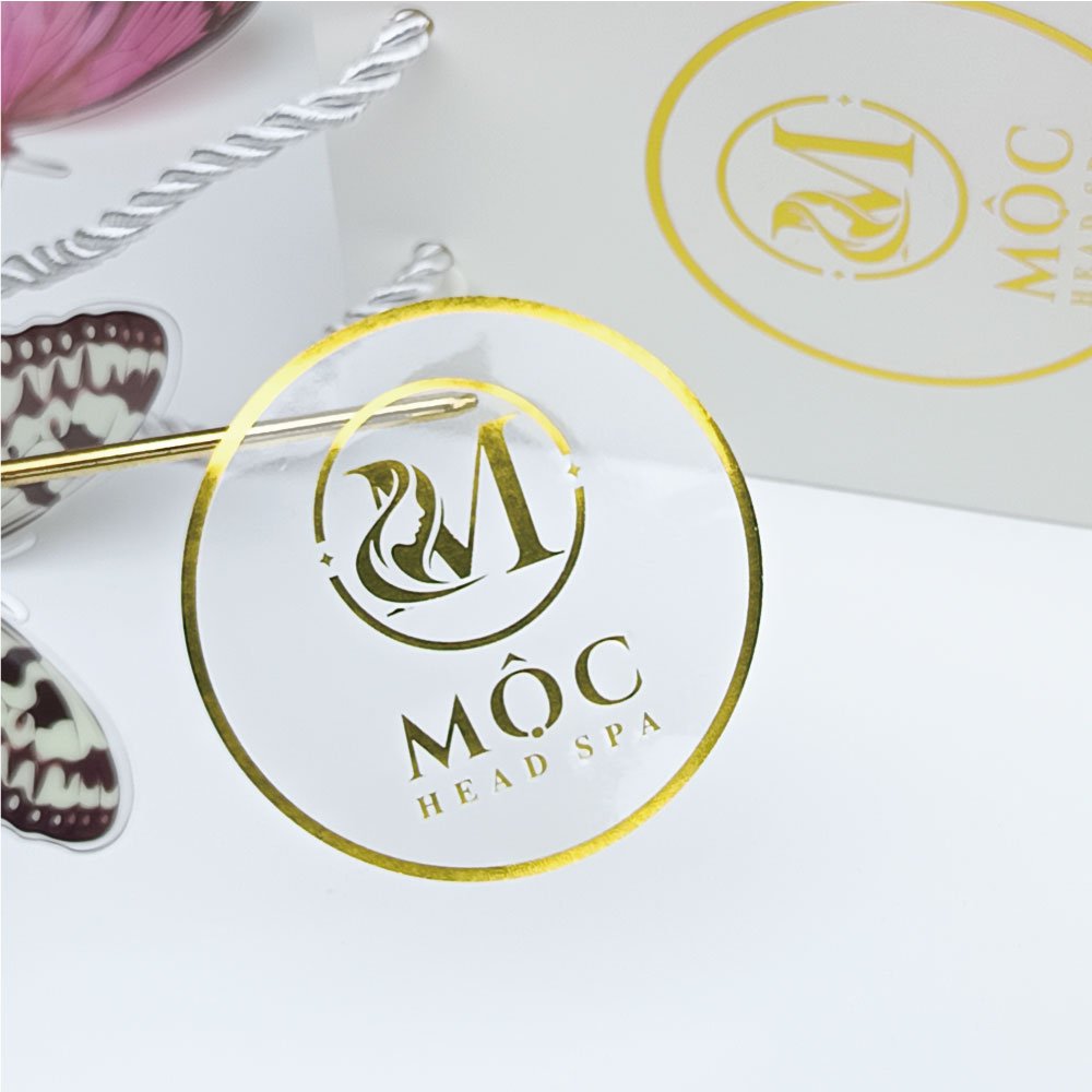 Factory custom logo gold foil luxury sticker printing waterproof vinyl cosmetic stickers
