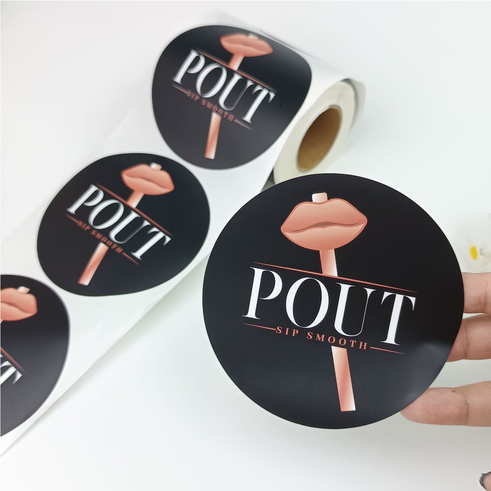 Factory custom logo gold foil luxury sticker printing waterproof vinyl cosmetic stickers