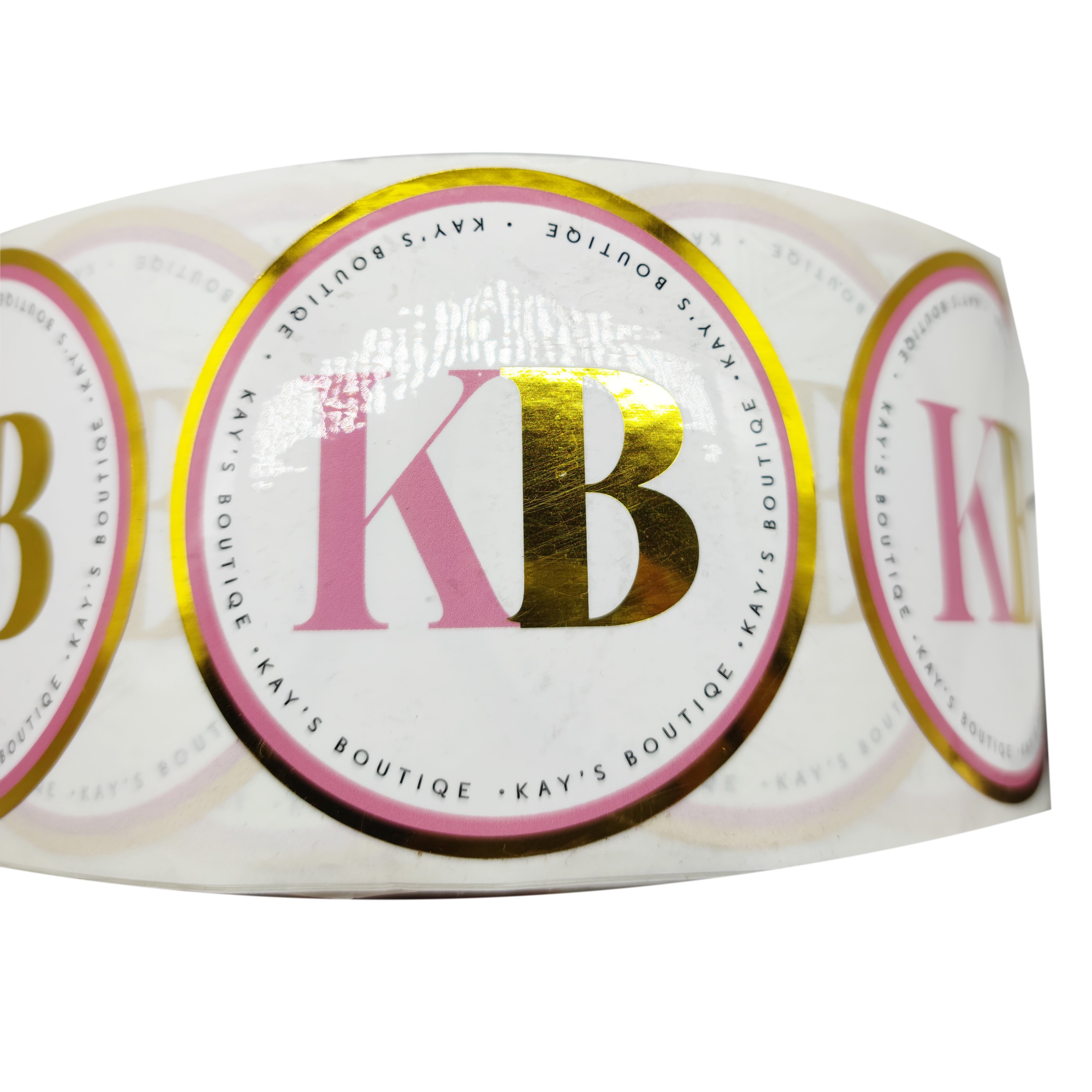 Professional Custom Printed round Premium Quality Self Adhesive Vinyl gold foil stamping embossed Brand Logo Sticker