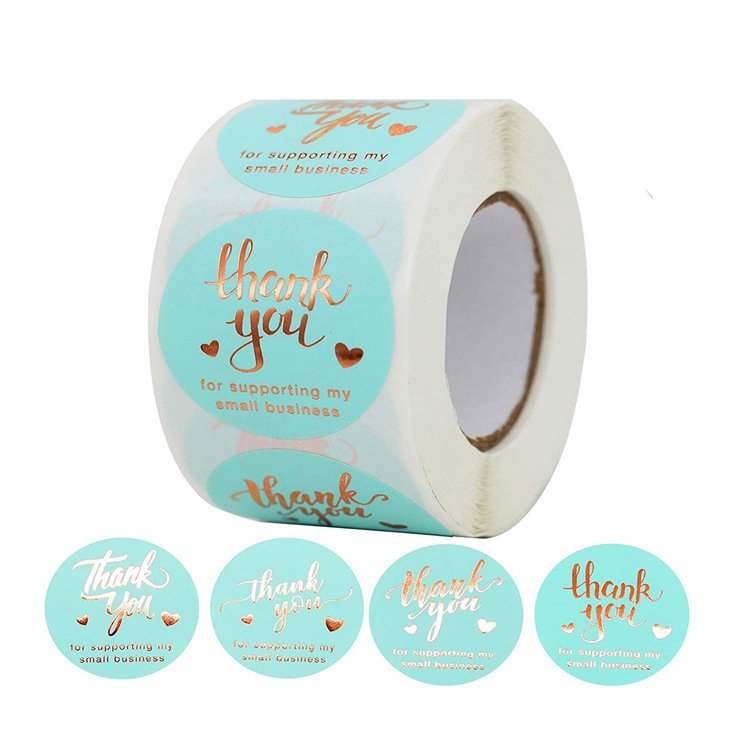 Custom Wholesale Thank You Self-Adhesive Stickers Synthetic Paper Label Stickers For Packaging