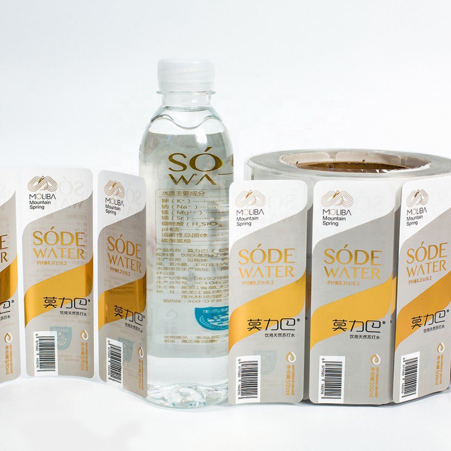 Manufacture Custom Waterproof PVC Mineral Water Plastic Bottle Label Sticker