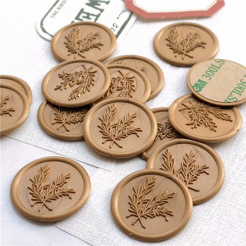 3D custom Self Adhesive Embossed Wax envelope Stamp Seal Sticker