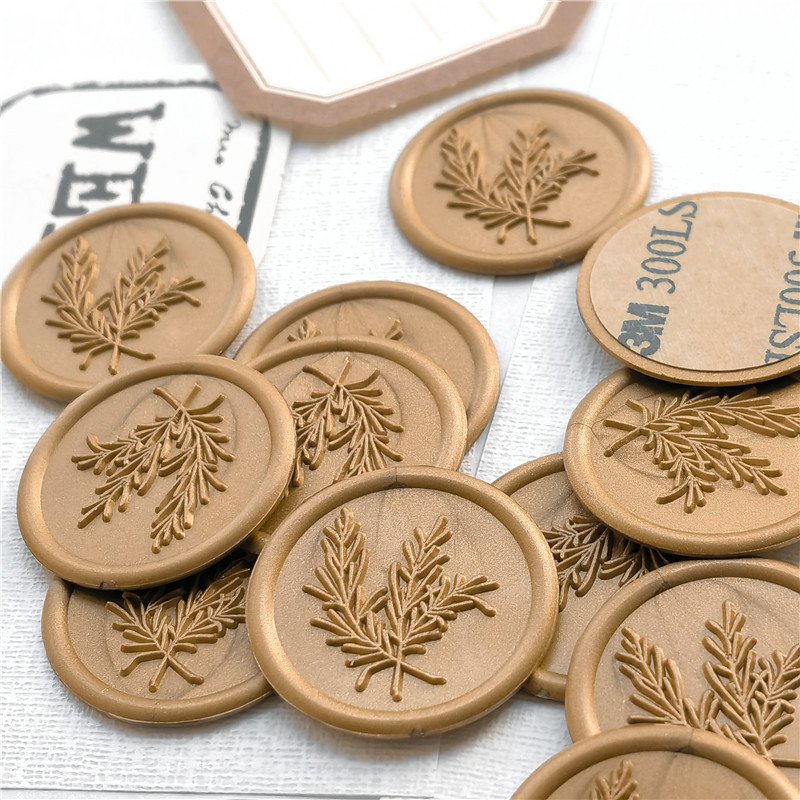 3D custom Self Adhesive Embossed Wax envelope Stamp Seal Sticker